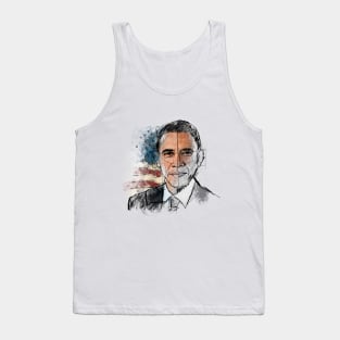 Obama On Sketch Tank Top